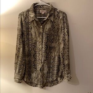 Nanette Lepore Snake Print Blouse in Black and Cream - PRELOVED
